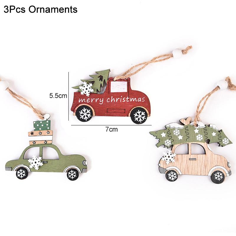 Christmas Wooden Train Ornament Merry Christmas Decoration For Home 2024 Xmas Kids Gifts Noel Natal Navidad New Year 2024