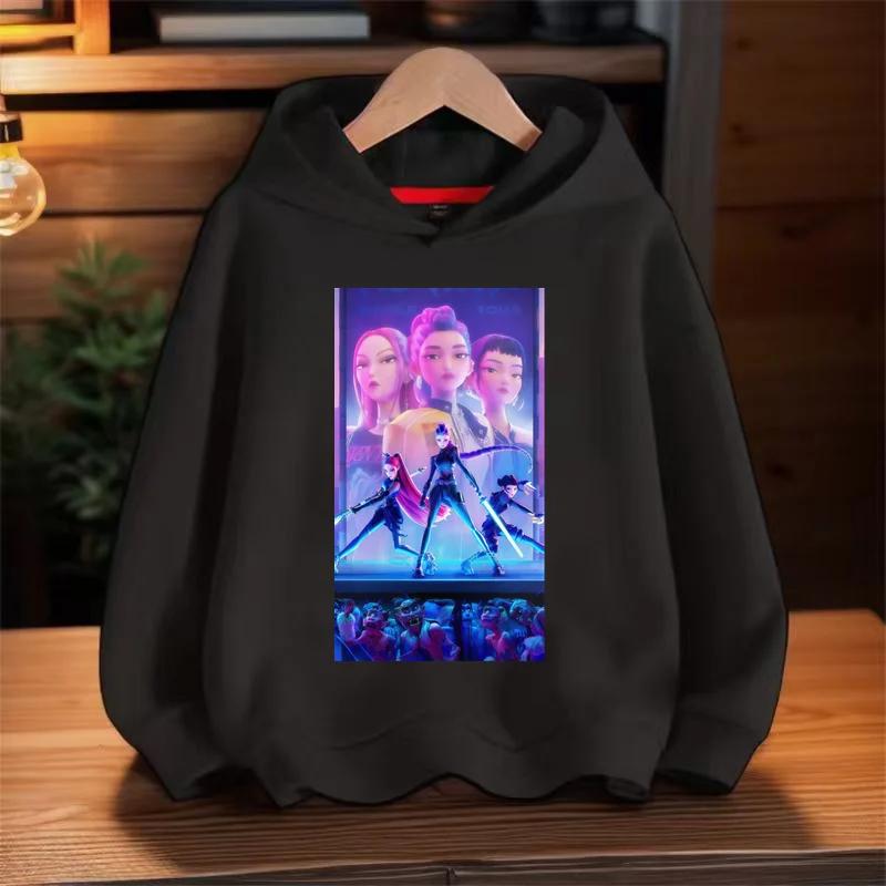 Nieuwe KPop Duiveljager Bedrukte Hoodie Kindermode Herfst/Winter Hoodie Meisje Schattig Sportkleding Top