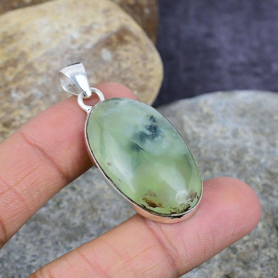 

Prehnite Gemstone Handmade 925 Sterling Silver Jewelry Свадебный кулон