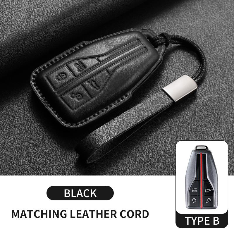 Leather Car Remote Key Case Cover Shell Fob For FAW Hongqi H5 HS5 H9 HS7 H7 L5 HS3 L9 E-HS9 E-QM5 LS7 E-HS3 Keychain Accessories
