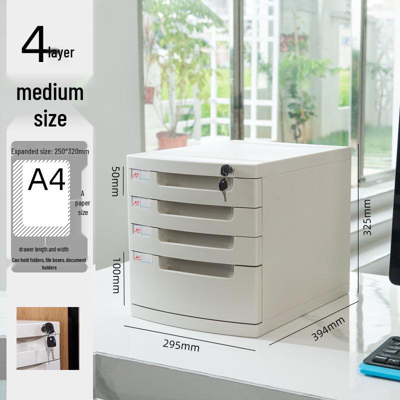 Abschließbarer mehrschichtiger A4-Desktop-Aktenschrank und Aufbewahrungsbox
