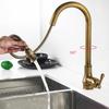 Antique Brass Kitchen Faucet Pull Out Spout Kitchen Faucets Black Single Hole Swivel Hot Cold Water Kitchen Mixer Tap Black