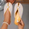 Women Slippers Summer Fashion Rhinestone Home Women Mules Shoes Elegant Slippers Luxury Designer Flat Sandals House Slides Women