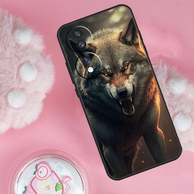 Angry Wolf Case For Honor Magic 6 5 7 Lite Honor 200 Pro 50 70 90 Lite X9b X9a X8b X8a X8 X9 X9c Cover