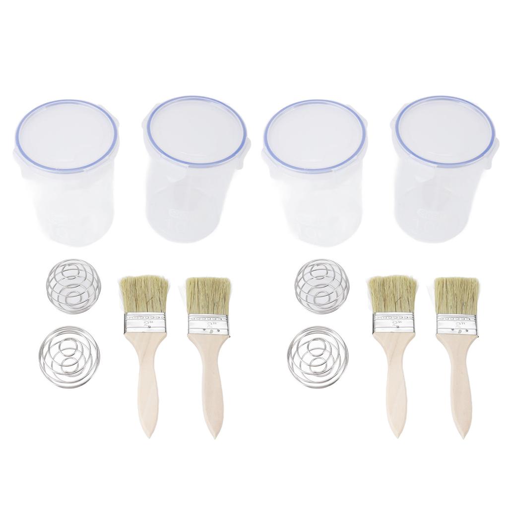Paint Container Set 1000ml Airtight Transparent Paint Storage Cup with Mixing Ball Paint Brush for R