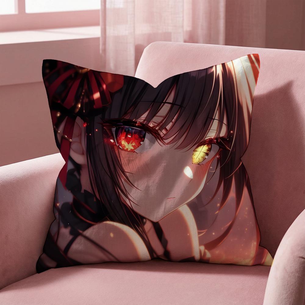 D-DATE A LIVE ANIME Cushion Cover Multi-Scene Pillow Cover for Home & Car - Reversible, Soft & Durable for Daily Use