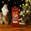 Christmas Phone Booth Lights Santa Claus Snowman Gifts Window Scene Ornament Christmas Party Decortion Xmas Party Home