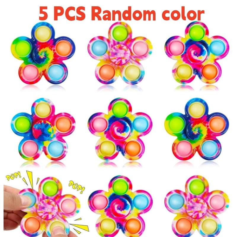 1/2/5Pcs Colorful Bubble Gyro Fidget Spinner Finger Bouncing Toy Pressing Bubble Spinner Adhd Children'S Anxiety Relieves Stress