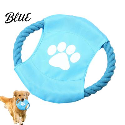 Durable Pet Chew Toy Fabric Dog Flying Disc Cotton Rope Interactive Tug of War Outdoor Fetch for Small Medium And Large Breeds Training Wear