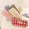 Waffle Lamb Plush Pen Bag Japanese INS Style Pencil Pouch Small Student Stationery Storage Bag School Supplies