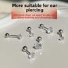 Shiny 925 Sterling Silver Internally Threaded Earrings, INS Minimalist Cartilage Studs, Comfortable To Wear While Sleeping