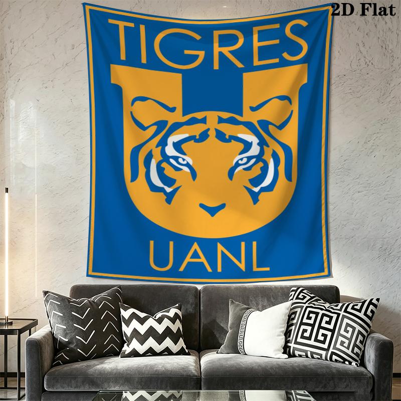 Tigres UANL Wall Tapestry Aesthetic Wall Hanging Printed Fabric Blanket Decorative Tapestries for Bedroom Living Room Home Decor
