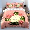 Floral Scripture-Inspired Decorative Set Kid's and Adults' Bedroom Decor, Exquisite Three-piece Bedding Set Gift