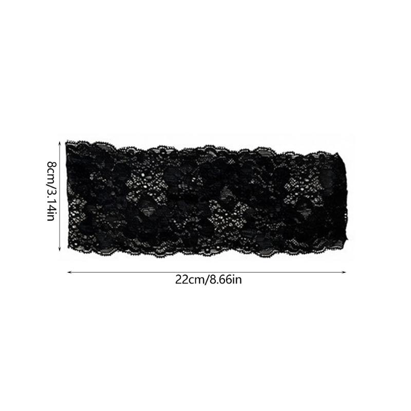 Lace Hair Band for Women, Wide Flower Headband, Elastic Hairwrap for Daily Grooming, Makeup Prep, Casual Wear, and Daily Styling