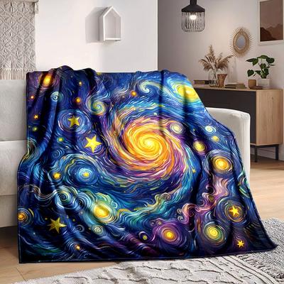 1 Stück Sternennacht Kosmischer Wirbel Decke, Leichte Flanell Überwurfdecke für Sofa, Bett, Reisen, Camping, Wohnzimmer, Büro, Couch, Stuhl und Bett