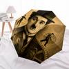 1pz Ombrello Pieghevole Automatico Charlie Chaplin, Design Pieghevole Portatile, Accessorio Casual da Esterno L1127113