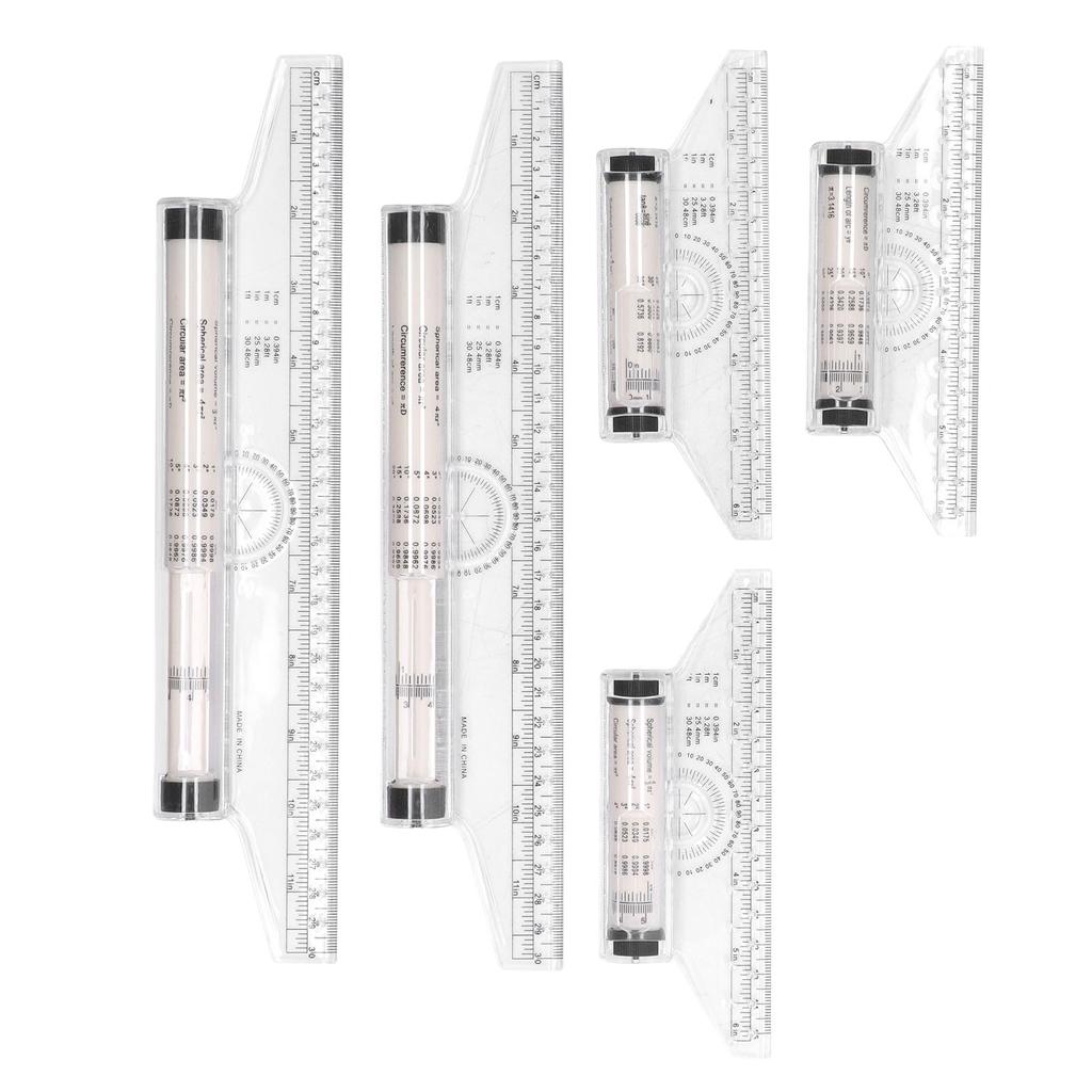 5pcs Measuring Rolling 15cm 30cm Clear Scale Transparent Light Weight Parallel Rolling Ruler with