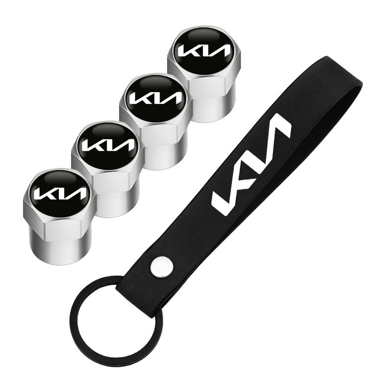 ABCDEN1 Car Suede keychain Metal Wheel Tires Valves Tyre Stem Caps For KIA Rio Ceed Sportage Cerato Soul Sorento Picanto Optima