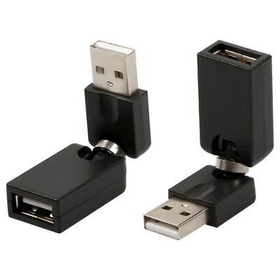 360° drehbarer, verstellbarer Winkel, USB 2.0-Stecker auf Buchse, Adapterkabel-Konverter