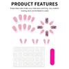 24PCS French Pink False Nails with White Tip Easy Effortless Application to Nails for Fingernail DIY Decoration