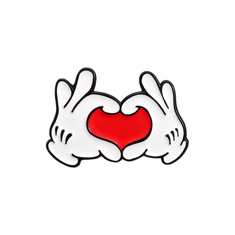 Cartoon Finger Gesture Love You Brooch Enamel Pin Creative Metal Decoration Brooch Backpack Lapel Badge Jewelry Gift for Friends