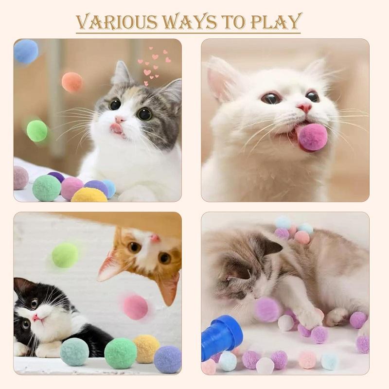 Cat Toy Ball Interactive Launch Training Toy For Pet Puppy Dog Kitten Creative Mini Shooting Gun Games Stretch Plush Ball Toys