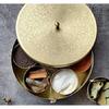 'Floral-Etched' Handcrafted Brass Spice Box Set For Kitchen With Spoon (7 Containers, 40 Ml) - Brass Masala Box For Kitchen(Copper)