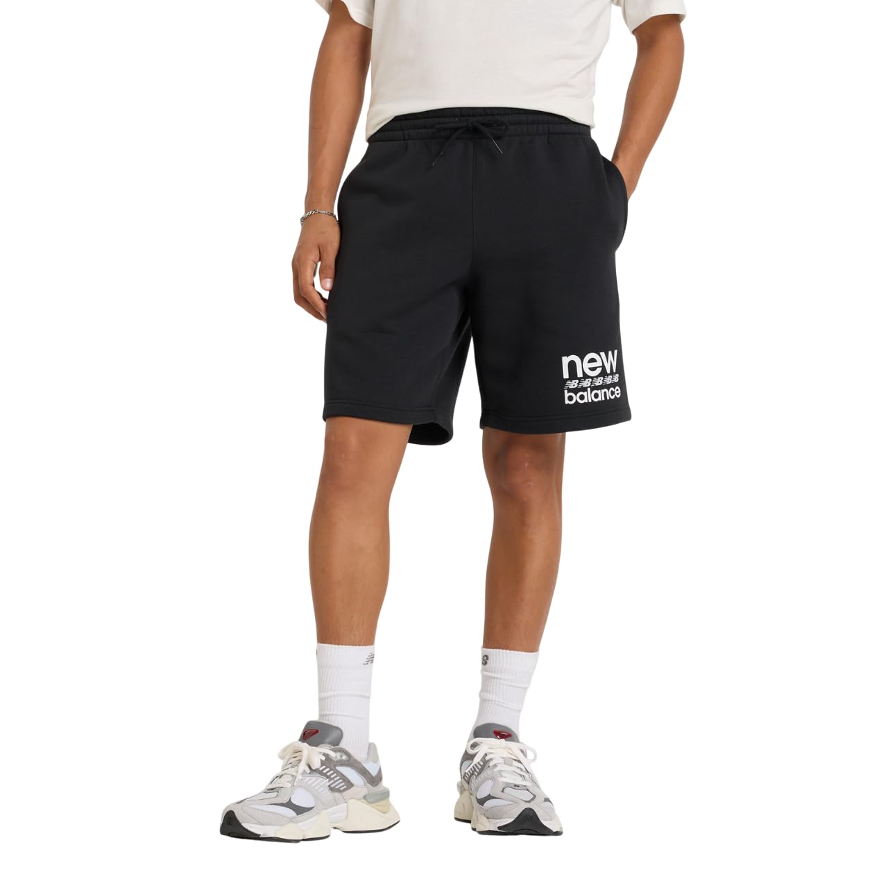 

New Balance Sport Graphic Sweat Half Shorts BK Men s Shorts, 9-inch, Pants, (MS51940) (Black)