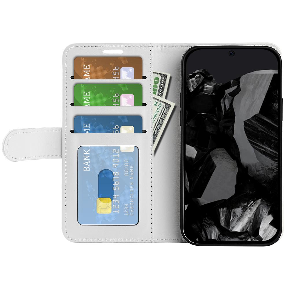 

For Google Pixel 9 Pro XL Cell Phone Cases Crazy Horse Texture Magnetic Cover White