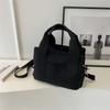 Casual Solid Color Canvas Bag Women's New Large-capacity Multi-layer Handbag Simple Tote Bag Shoulder Messenger Bag