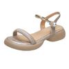 2025 new Chinese style national style summer new versatile simple casual thick sole with skirt open-toed sandals women
