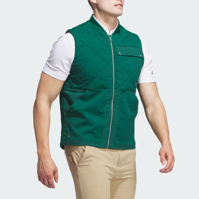 Adidas Go-To Prošívaná Dwr Stojáček Slim Fit Vesta na zip Pánské Vesty Academy-Green IW6705
