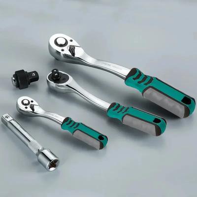 72 Teeth Ratcheting Socket Wrench Car Repair Socket Wrench Set Diy Workshop Quick Release Reversible Ratchet Curved Handle Tools
