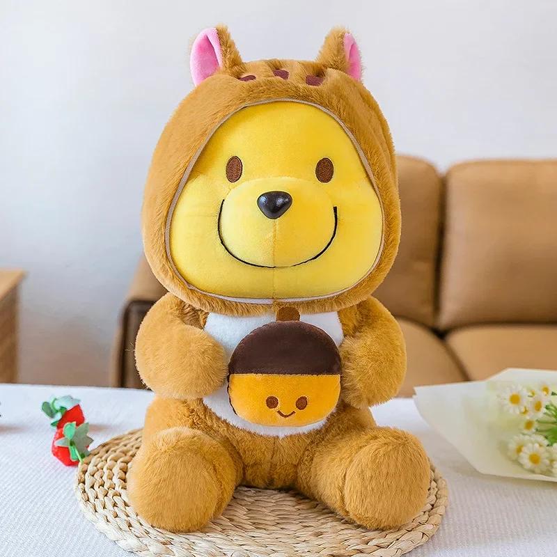 Cartoon 3545Cm Winnie The Pooh Cross-Dressing Squirrel Soft Stuffed Plush Toys Doll Anime Throw Pillow Birthday Xmas Gift