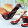 5pcs/set Long Handle Porridge Spoons Plastic Red Black Soup Spoons Japanese Style   Sauces