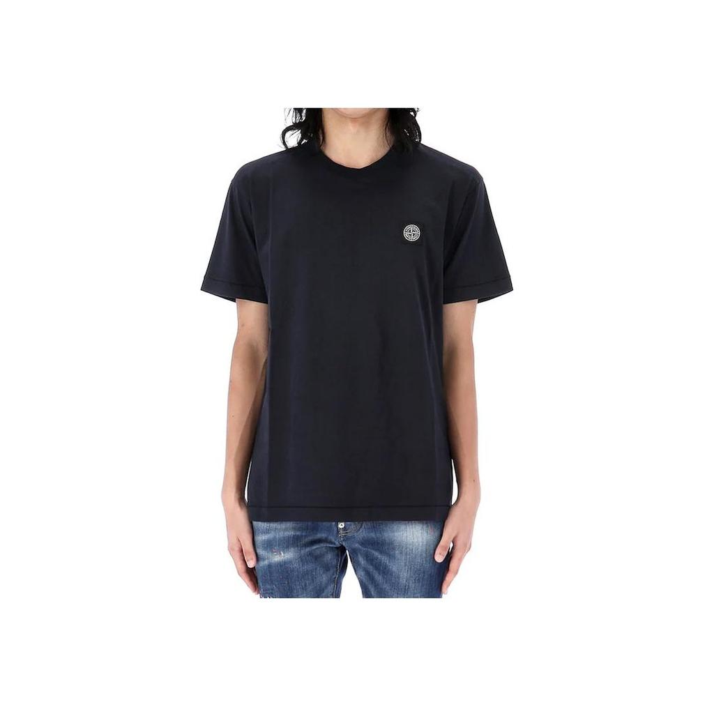 Stone Island Patch Short-Sleeve T-Shirt Navy Blue Men Tops 791524113-A0020