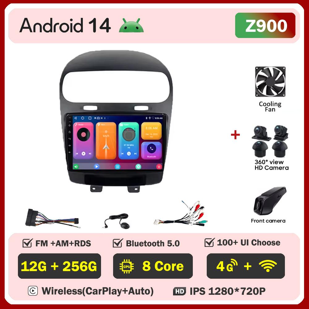 Car Android For Dodge Journey Fiat Leap 2012 -2020 Car Radio Video Stereo No 2din Touch Screen WIFI DVD Bluetooth 5G Automotive