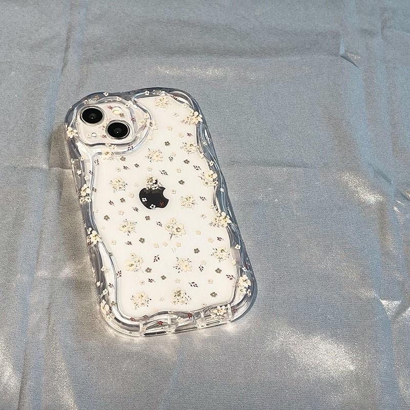 Korean Style Ins White Small Floral Suitable for IPhone 16 Promax Apple 16 Mobile Phone Case 13 New Model