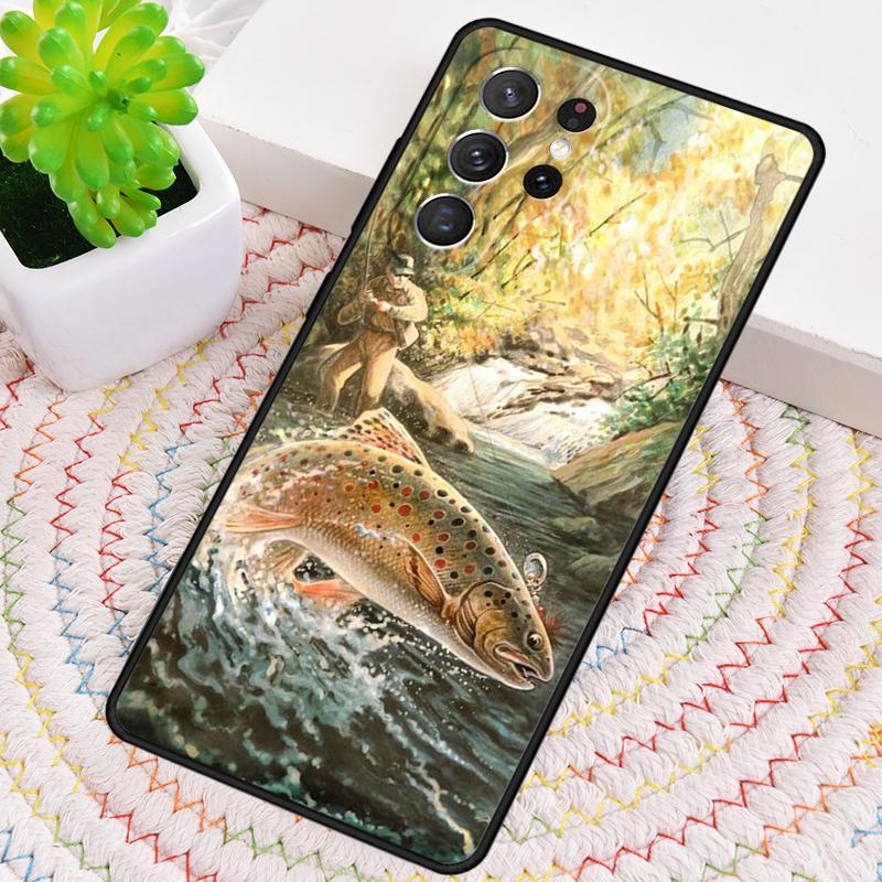 Trout Fish Fishing TPU Phone Case For Samsung Galaxy Note 10 Pro S26 S25 S24 S23 S22 Ultra Plus S21 FE S20 Shockproof Cover