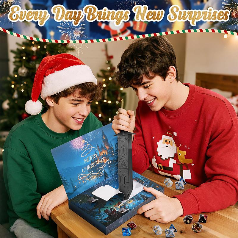Christmas Advent Calendar 2025, Mystery DND Dice Set Vacation Advent Calendar 24 Days,Suitable for Dungeons and Dragons RPG, Role Playing Table Game