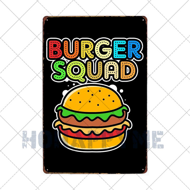 Hamburgers Metal Sign Plaque HamToast Hog Dag Food Cafe Bar Pub Restaurante Kitchen Decoration Art Craft Poster Tin Plate20x30cm