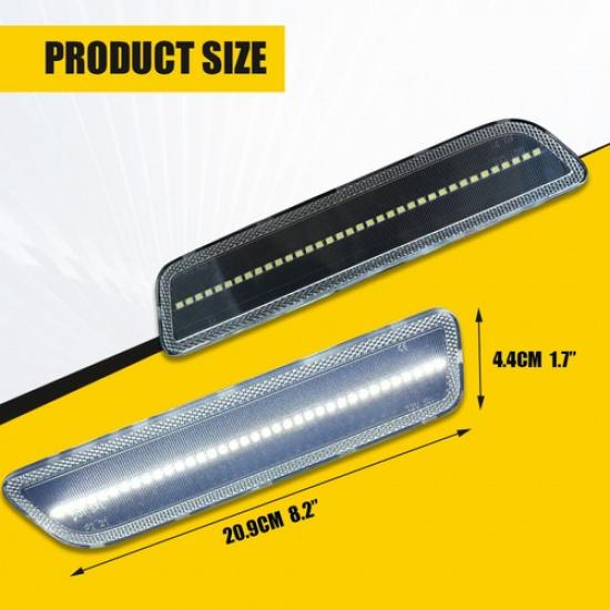 2Pcs Clear LED Side Marker Signal Light Cold White For 2005-2009 Ford Mustang