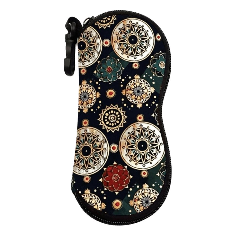 Hanging Flower Print Eyeglass Case Lips Print Soft Reading Glass Pouch Leather Water-resistant Sunglasses Storage Bag Women