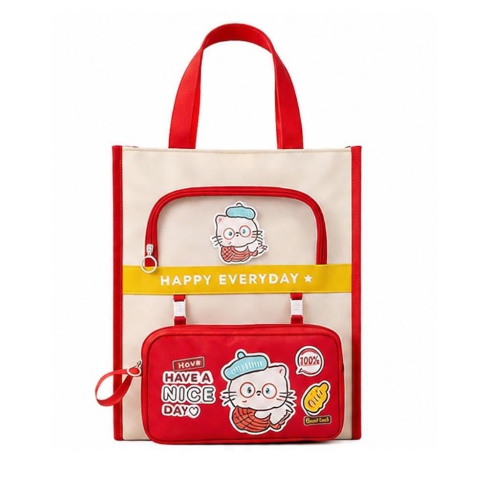 Large Capacity Storage File Bag Cartoon Tote Bag Handbag Tutoring Bag Primary School Student