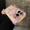 Transparent Acrylic Magnetic Shockproof Phone Case With Camera Lens Stand For Iphone