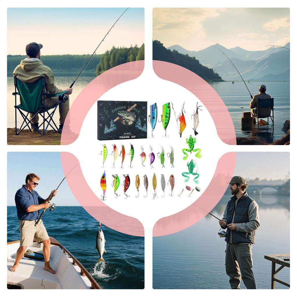 2025 Christmas Countdown Calendar 24 Day Freshwater Saltwater Christmas Count Down Fishing Lures And Accessories For Lake Stream