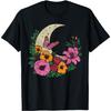 Trendy Butterfly Celestial Moon Flower Floral AI Art Print T-Shirt(1)