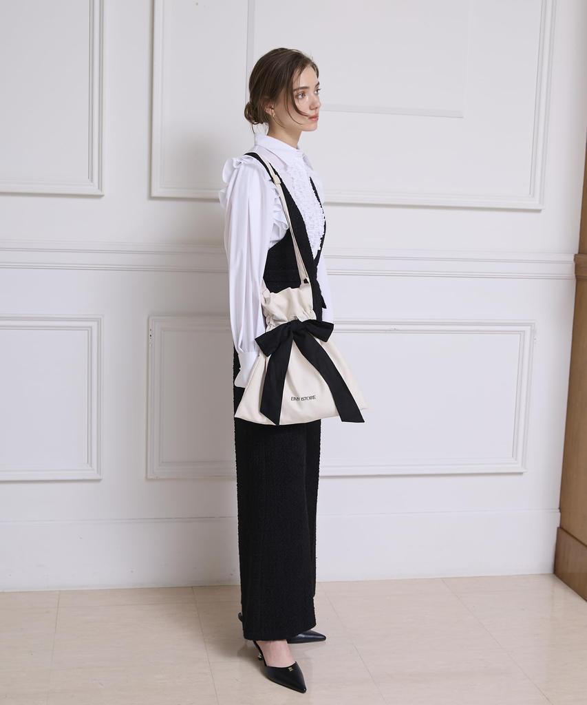 EIMY Logo Ribbon Tote (Black)