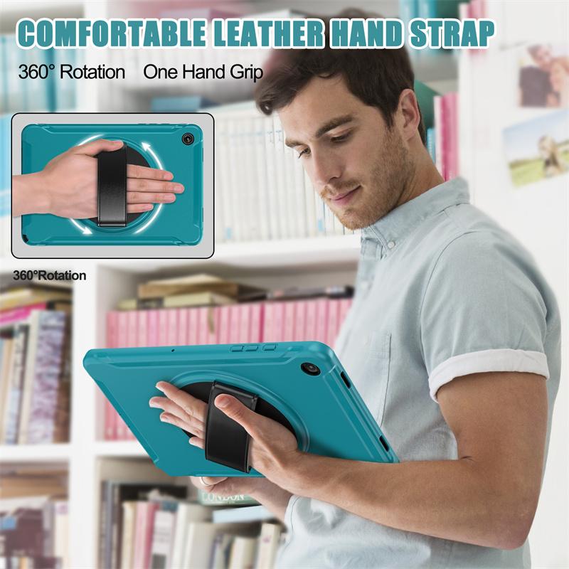 For Samsung Tab A A7 A8 A9+ A11 Plus 11 Inch SM-X230 X210 X200 S6 Lite 10.4" Shockproof Tablet Case Hand Strap Stand Armor Funda
