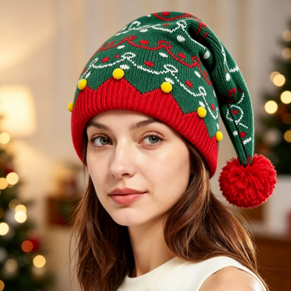 Warm Xmas Baby Beanie Knit Hat Crochet Christmas Tree Santa Hat  Adults Children